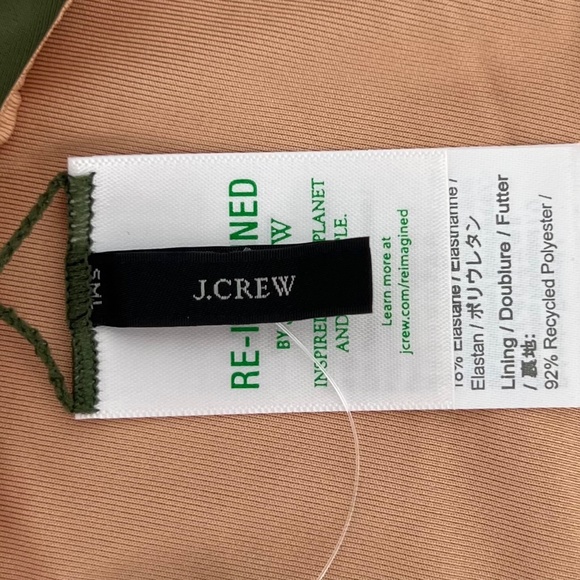 J. Crew Women's Cheeky Bikini Swim Bottom Size S Green Curved Waist Mid Rise UPF - Picture 6 of 10
